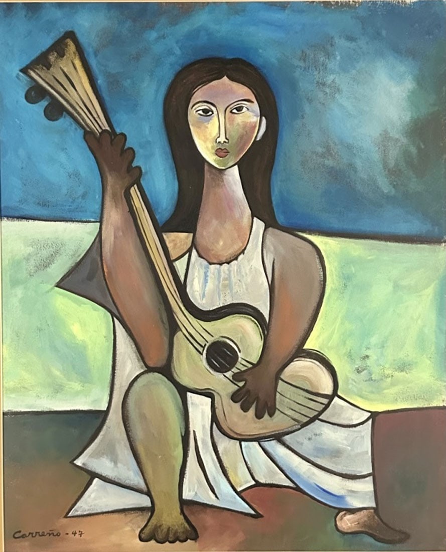 MARIO CARRENO (1913-1999) OIL ON PAPER (1 of 3)