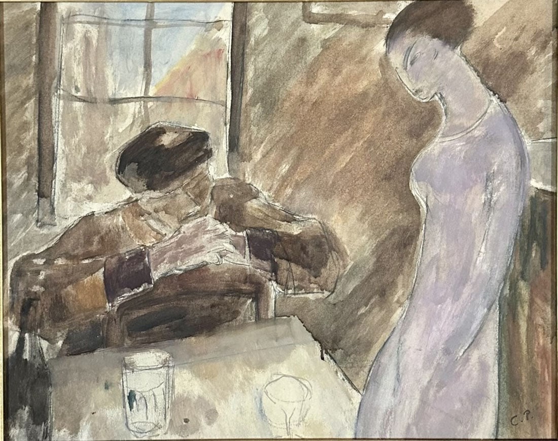 CAMILLE PISSARRO WATERCOLOR ON PAPER (1 of 3)