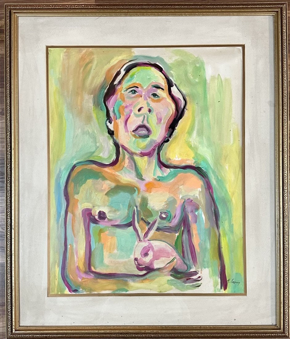 MARIA LASSNIG OIL ON PAPER (1919-2014) (1 of 3)