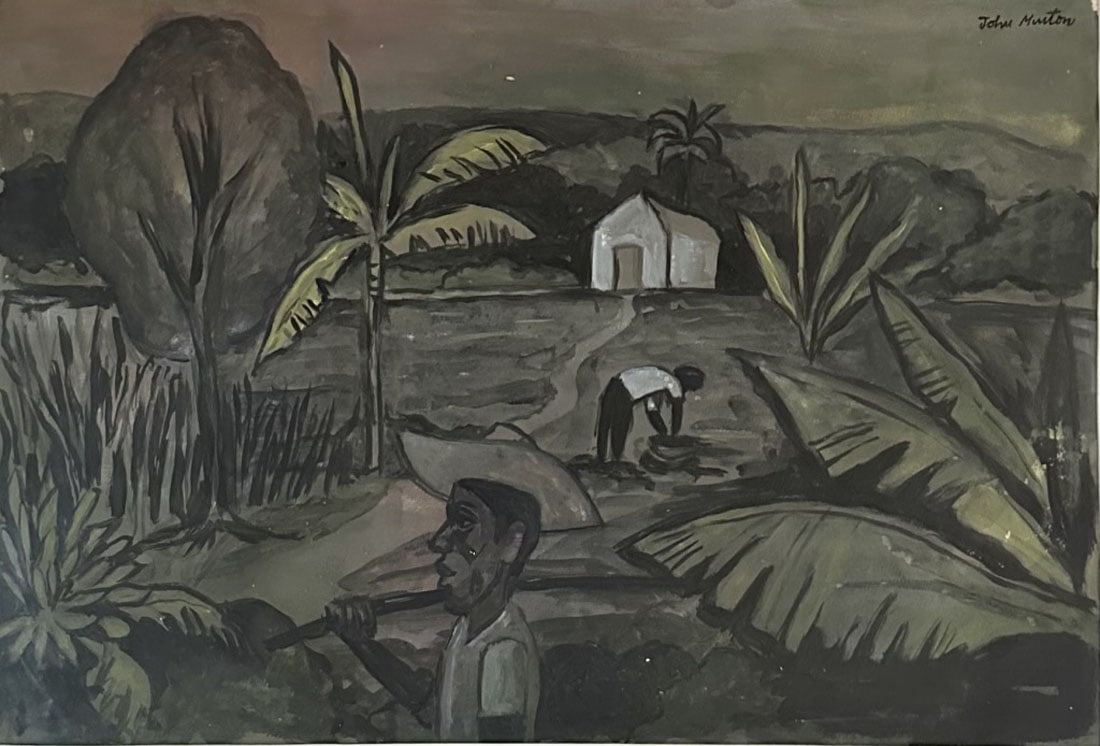 JOHN FRANCIS MINTON OIL ON PAPER PAINTING (1 of 3)