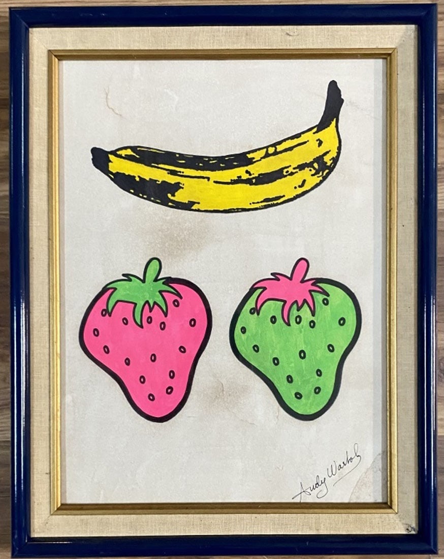 ANDY WARHOL FRUIT DRAWING ON PAPER (1 of 3)