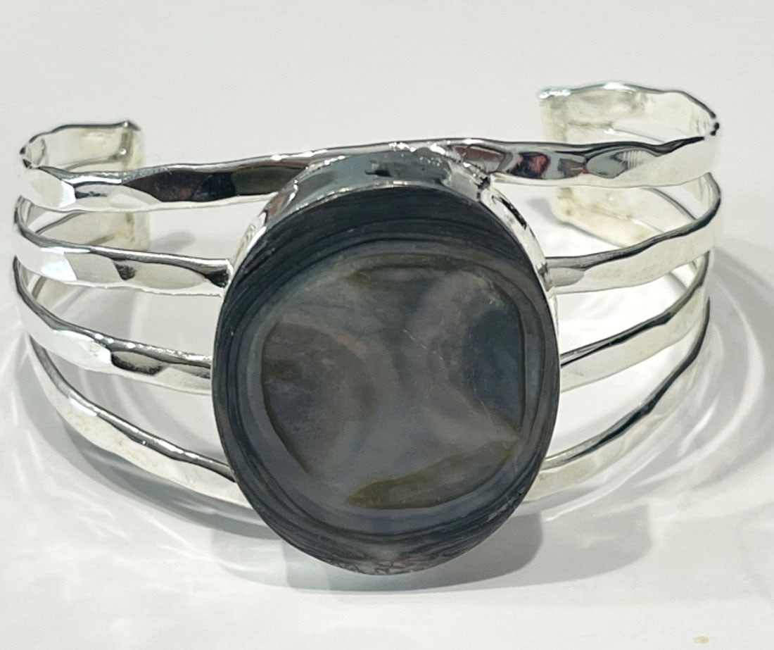 HANDMADE MEXICAN STERLING ABALONE BRACELET (1 of 1)