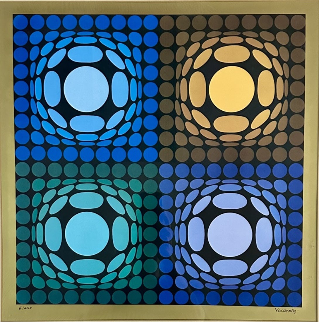 VICTORY VASARELY 6/250 SERIGRAPH ON PAPER (1 of 4)