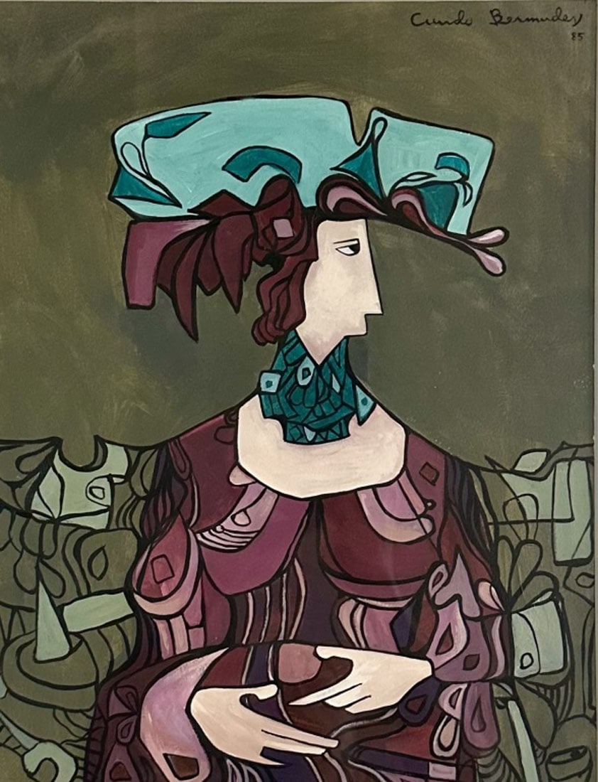 CUNDO BERMUDEZ OIL ON PAPER (CUBA) (1 of 3)