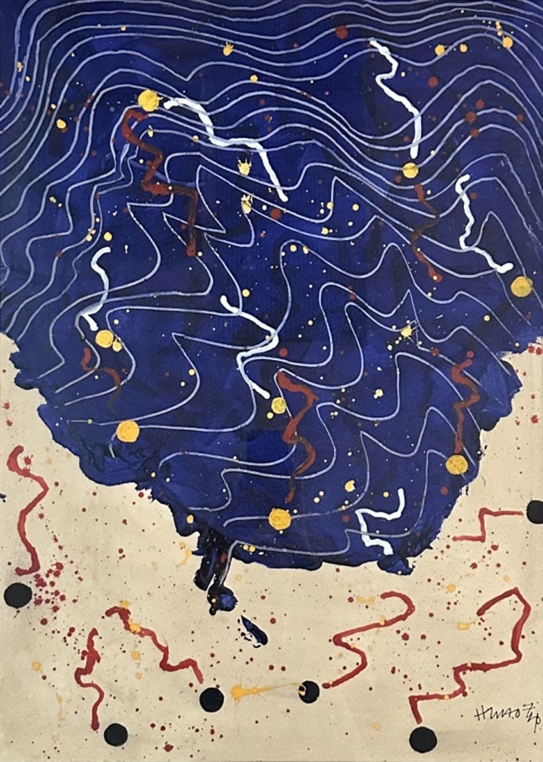 HSIAO CHIN ABSTRACT OIL ON PAPER PAINTING (1 of 3)