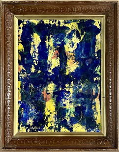 CLYFFORD STILL ABSTRACT OIL ON BOARD (AMERICAN): Attributed to Clyfford Still, no coa, private collection, medium: oil, measurements: 19"hx15"w framed, mint condition Biography: Clyfford Still was an American painter, and one of the leading figures