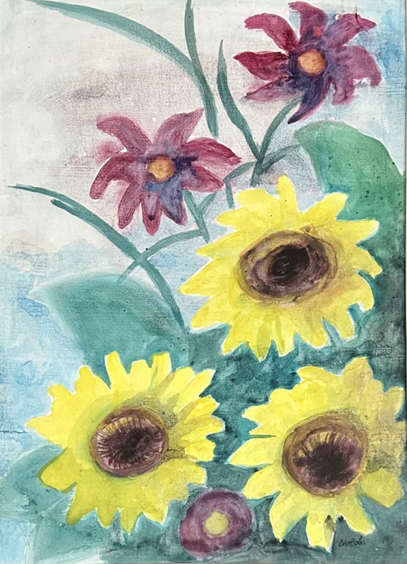 EMIL NOLDE WATERCOLOR ON PAPER (1867-1956): Attributed to Emil Nolde, no coa, private collection, medium: watercolor measurements: 26"WX32"H framed, no glass in frame, good condition Biography: Emil Nolde was born as Hans Emil Hansen, near the
