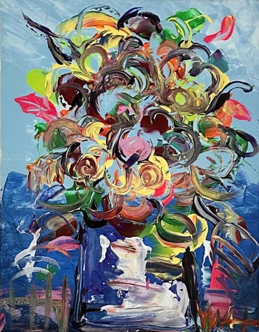 PETER MAX OIL ON PAPER PAINTING (1 of 3)