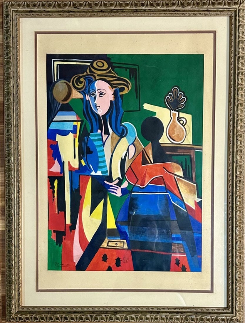 PABLO RUIZ PICASSO OIL ON PAPER (1881-1973) (1 of 3)