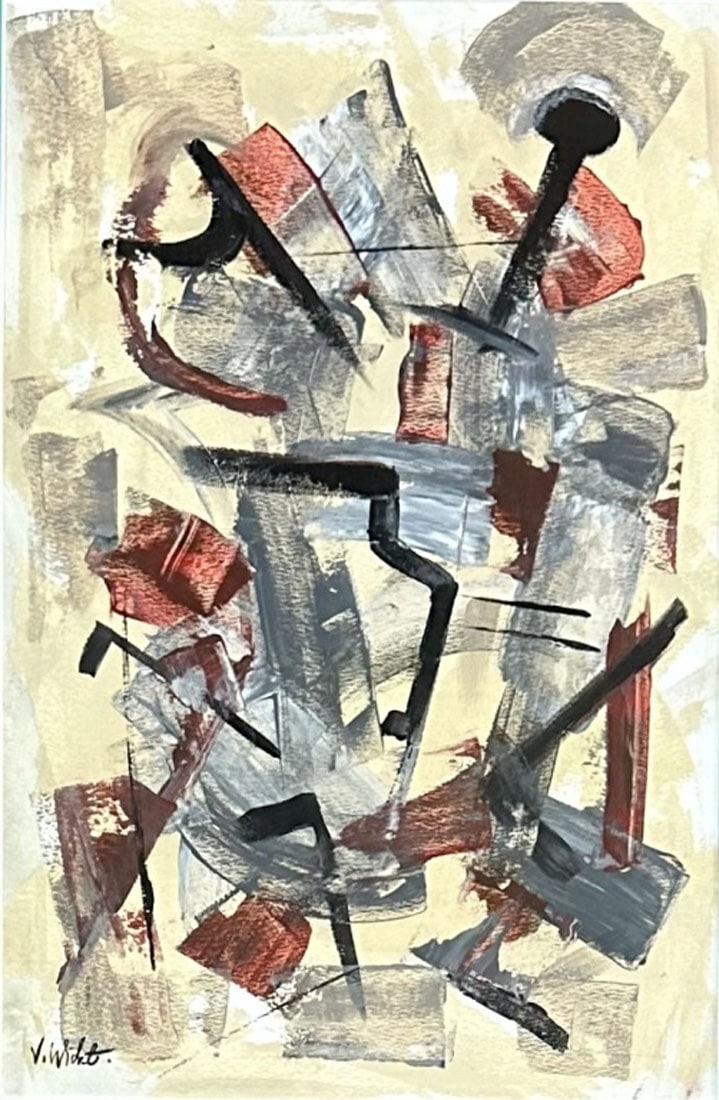 JOHN VON WICHT ABSTRACT OIL ON PAPER (1 of 3)