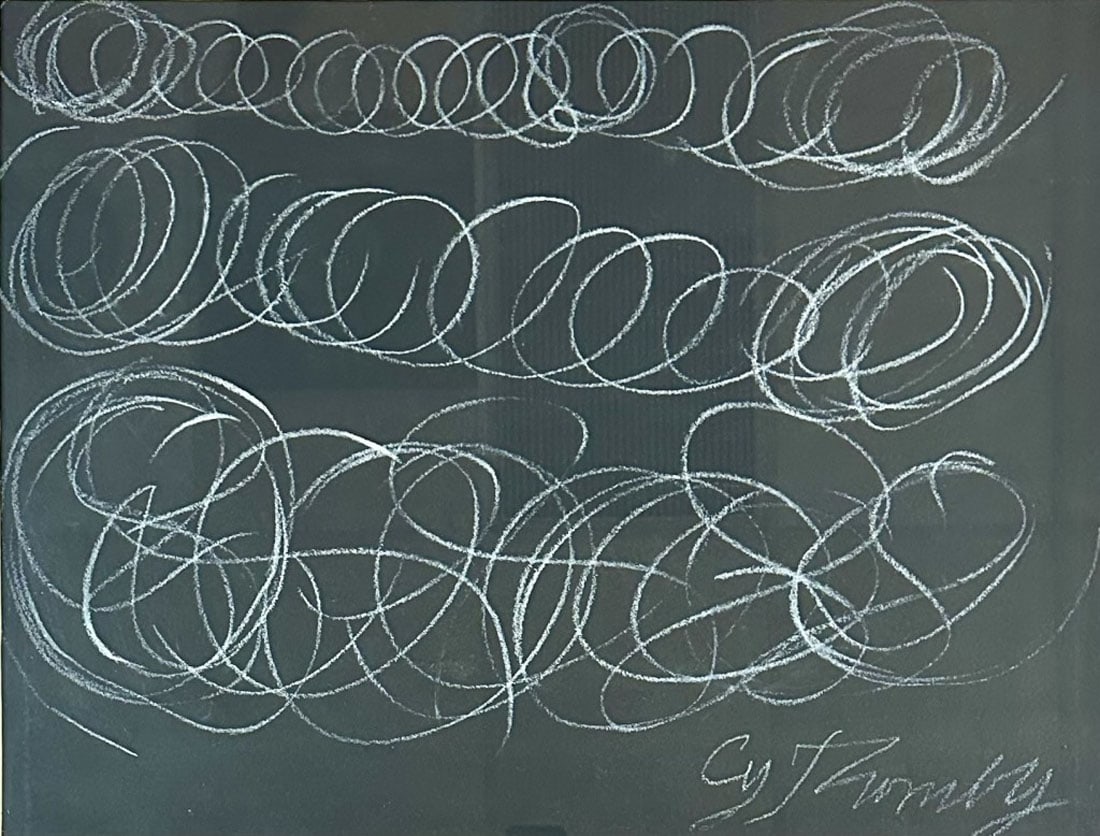 CY TWOMBLY (1928-2011) ABSTRACT PASTEL ON PAPER (1 of 3)