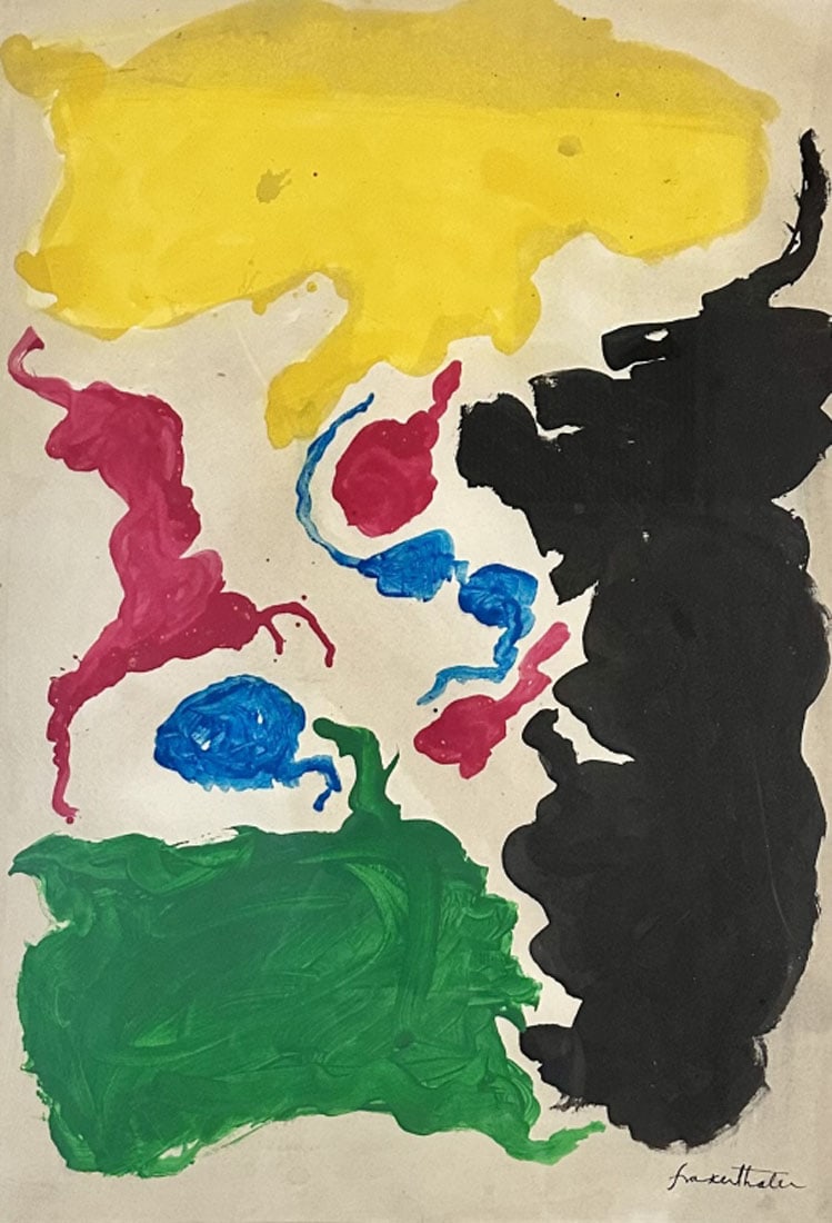 HELEN FRANKENTHALER OIL ON PAPER ABSTRACT (1 of 3)