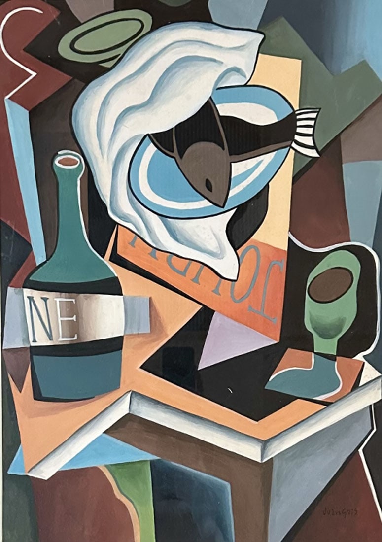 JUAN GRIS OIL ON PAPER CUBIST (1 of 3)