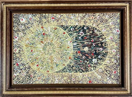 RICHARD POUSETTE DART OIL ON CANVAS: Attributed to Richard Pousette Dart, no coa, private collection, medium: oil, measurements: 32"wx44"h framed, mint condition Biography: Richard Warren Pousette-Dart was an American abstract expression