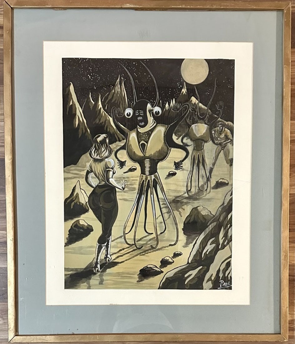 FRANK RUDOLPH PAUL SCI-FI ILLUSTRATION PAINTING (1 of 3)