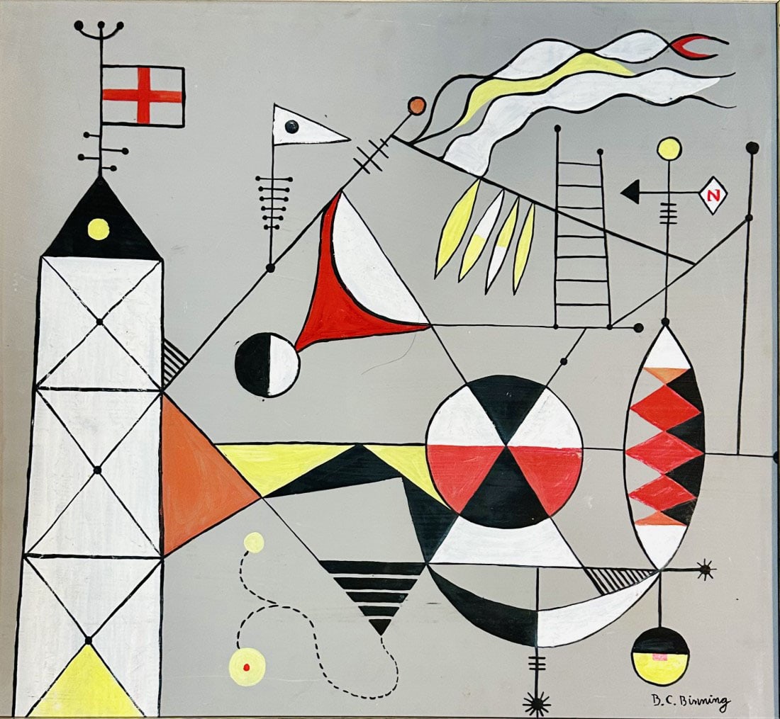 B.C. (Bertram Charles) BINNING OIL ON BOARD (1 of 4)