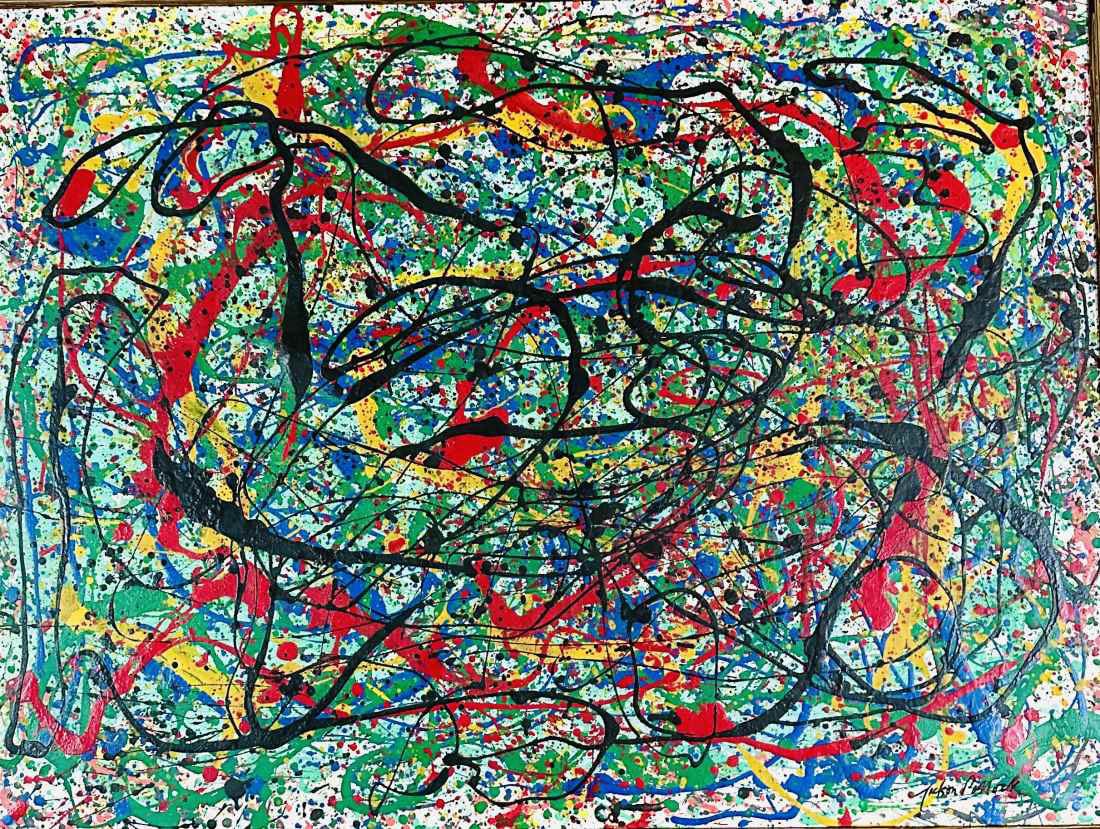 JACKSON POLLOCK OIL ON CANVAS (1 of 4)