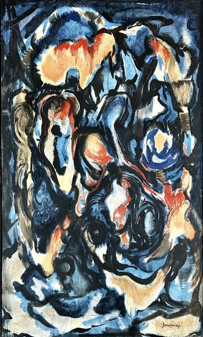 HENRY BREKENRIDGE OIL ON BOARD: Attributed to Henry Brekenridge, no coa, private collection, medium: oil, measurements: 18"WX30.5"H framed, frame shows age good condition, some wear and tear Biography: Hugh Henry Breckenridge, was a