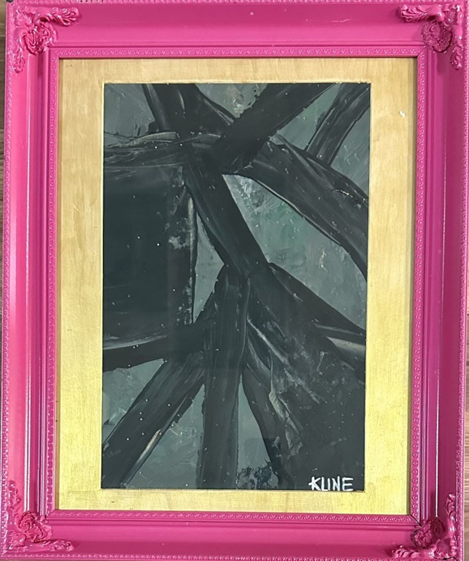FRANZ KLINE (1910-1962) OIL ON PAPER ABSTRACT (1 of 3)