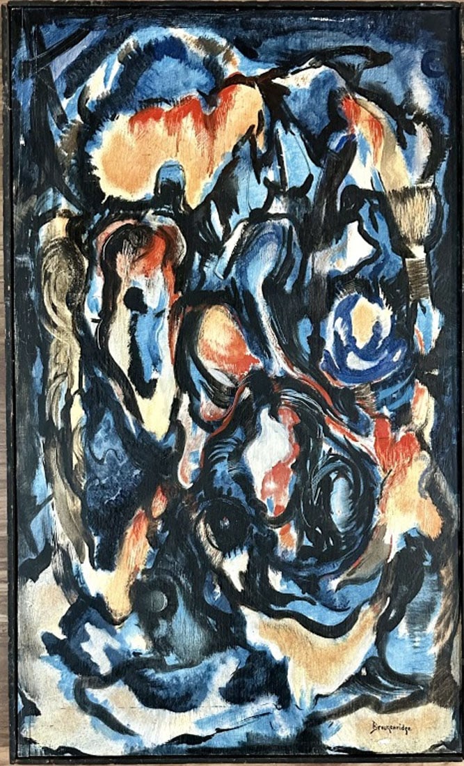 HENRY BREKENRIDGE (AMERICAN) OIL ON BOARD: Attributed to Henry Brekenridge, no coa, private collection, medium: oil, measurements: 18"WX30.5"H framed, frame shows age good condition, some wear and tear Biography: Hugh Henry Breckenridge, was a