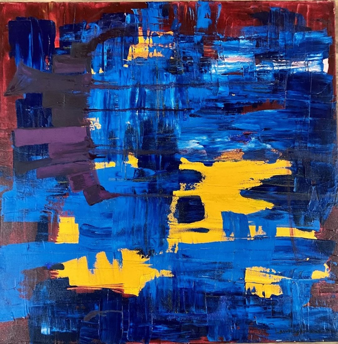 HANS HOFFMANN OIL ON CANVAS ABSTRACT (1 of 3)