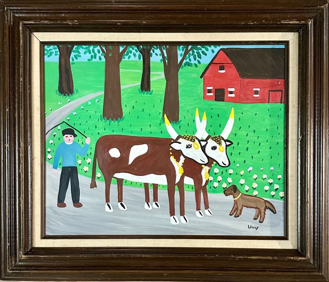 MAUD LEWIS OIL ON BOARD COWS (1 of 3)