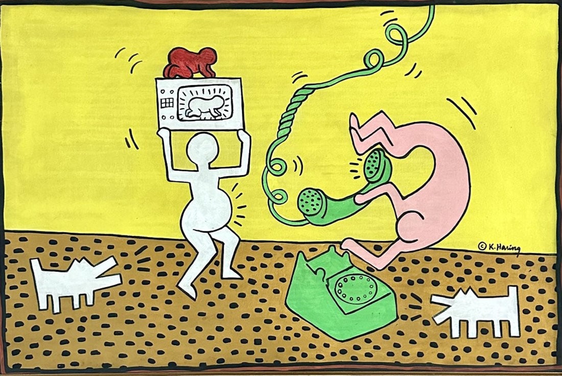 KEITH HARING OIL ON CANVAS LARGE (1 of 4)