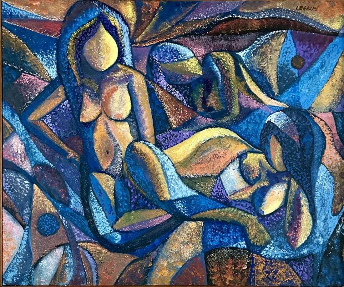 CESAR LEGASPI OIL ON BOARD ABSTRACT (1 of 3)