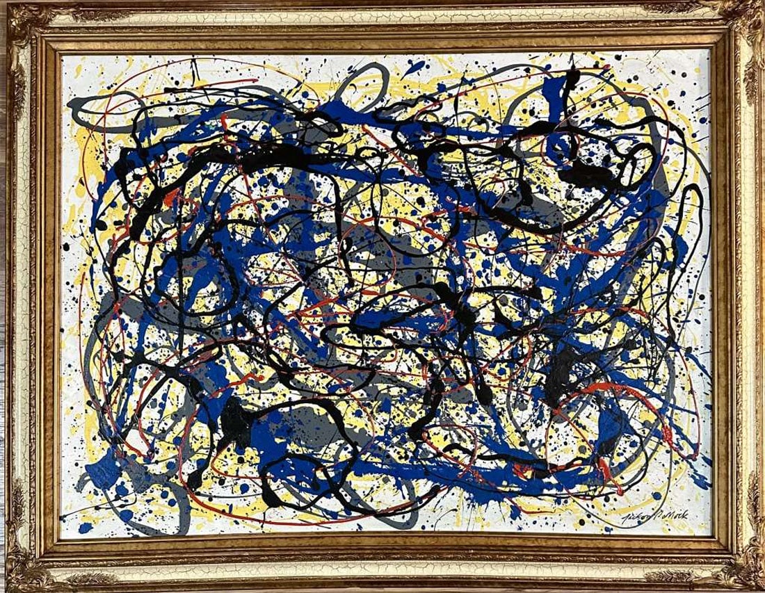 JACKSON POLLOCK LARGE ABSTRACT OIL ON CANVAS (1 of 4)