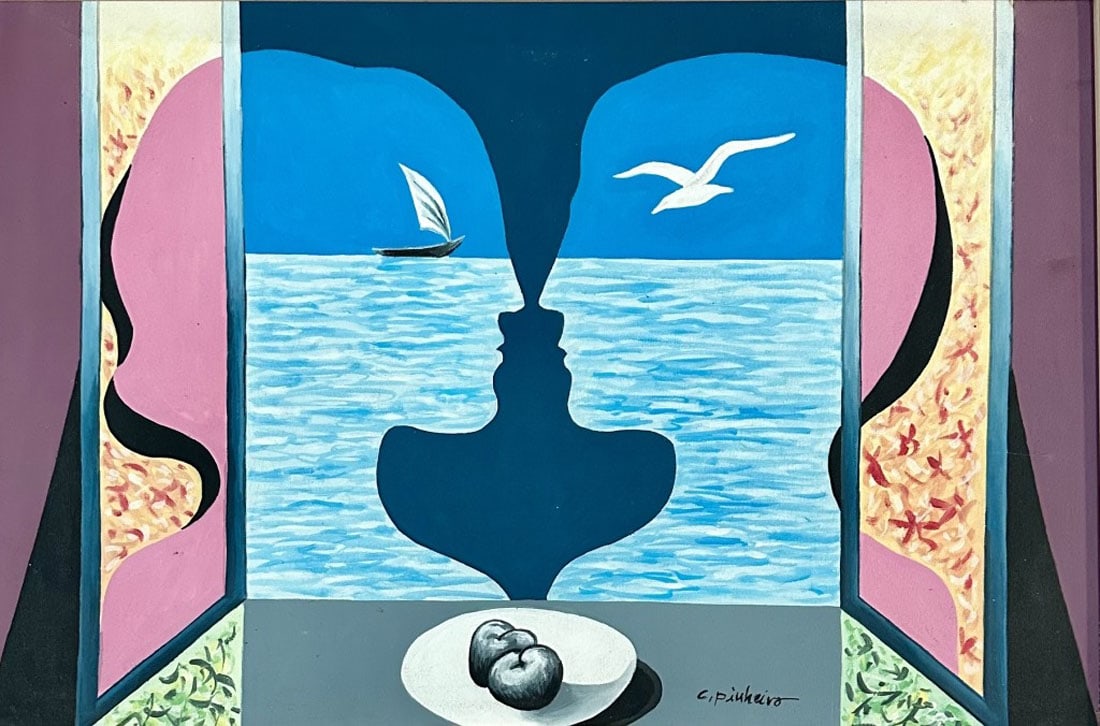 ANTONIO COSTA PINHEIRO OIL ON CANVAS: Attributed to Antonio Costa Pinheiro, no coa, private collection, medium: oil measurements: 26"HX38"W framed, mint condition Biography: António Costa Pinheiro was a Portuguese Postwar & Contemporary 