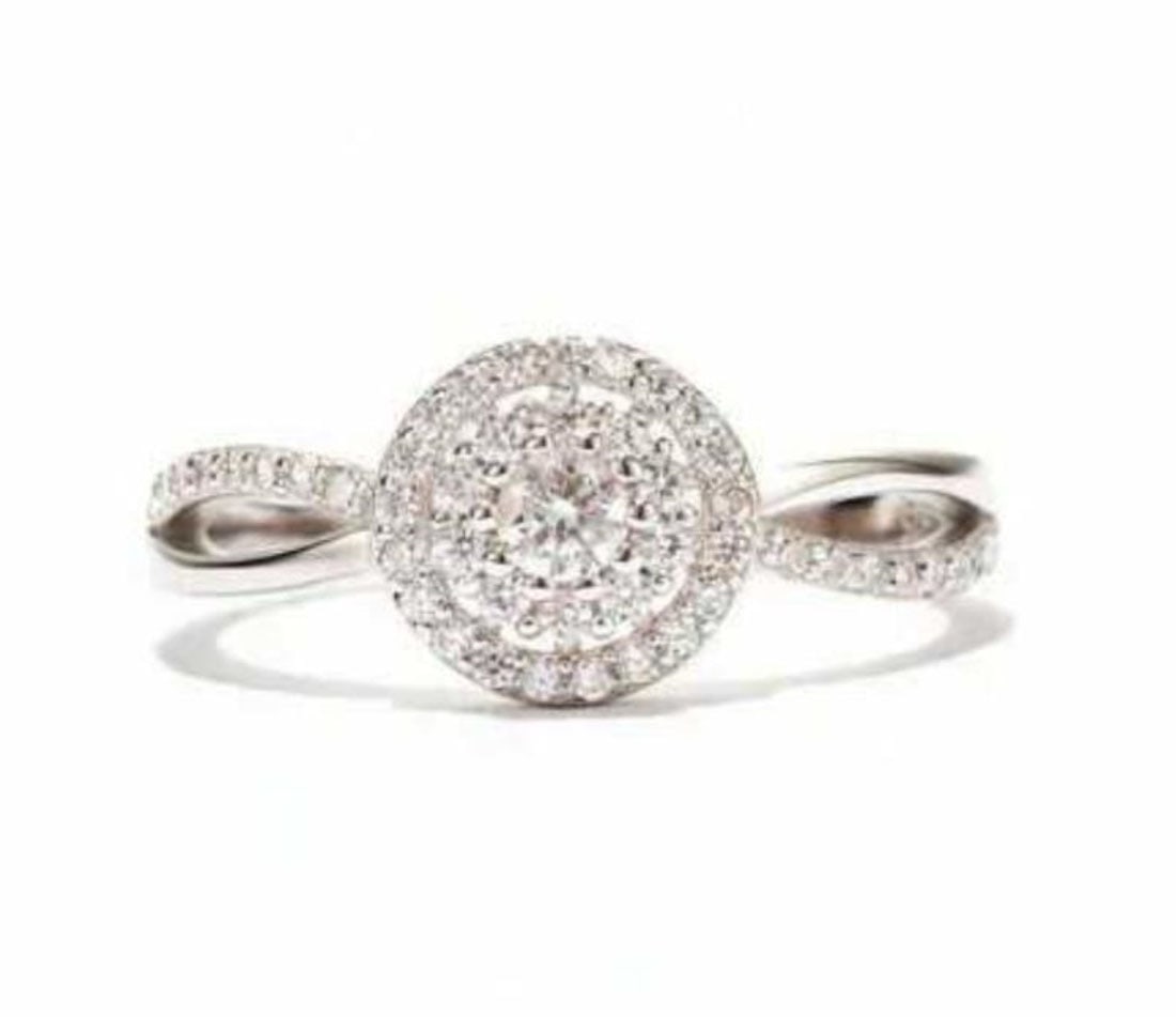 DARLING 2CT CZ HALO STYLE STERLING RING (1 of 1)