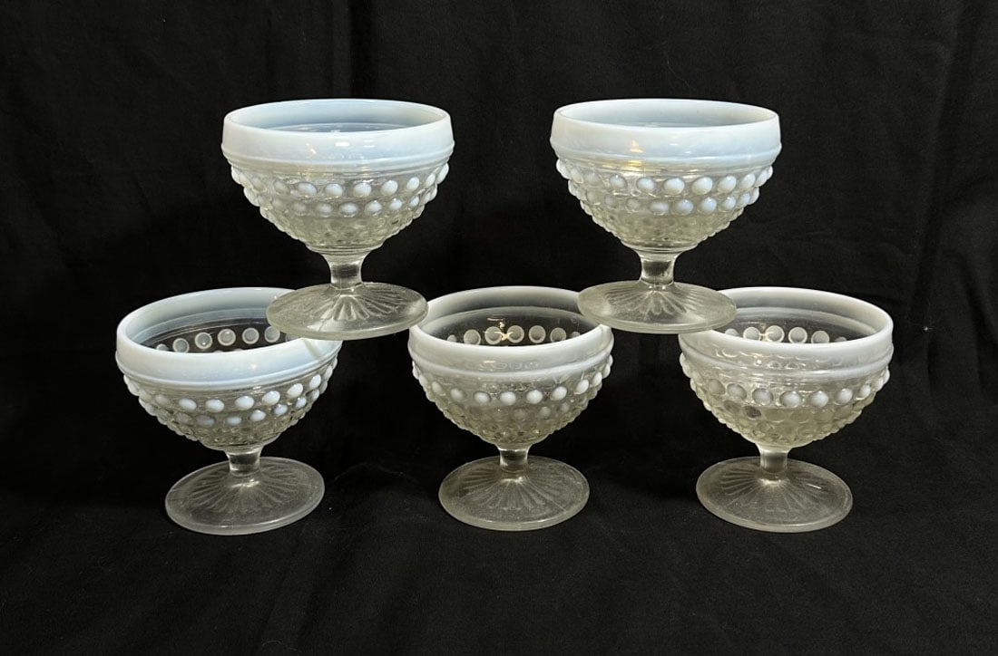 LOT OF 5 VINTAGE ANCHOR HOCKING SHERBERT BOWLS (1 of 1)
