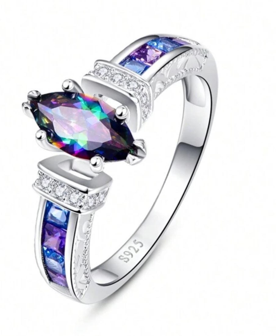 FANTASTIC MARQUIS SET 1CT MYSTIC TOPAZ RING (1 of 1)