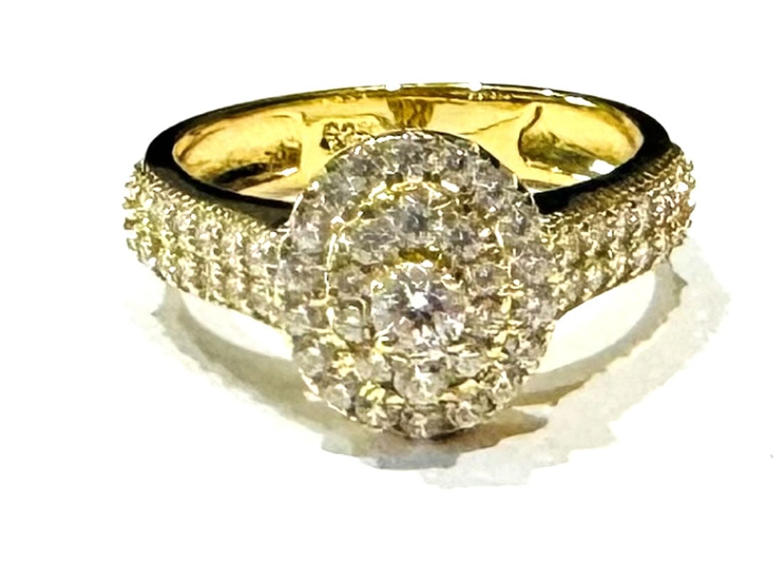 OVAL SET 6CT MULTI CZ STERLING ESTATE RING (1 of 1)