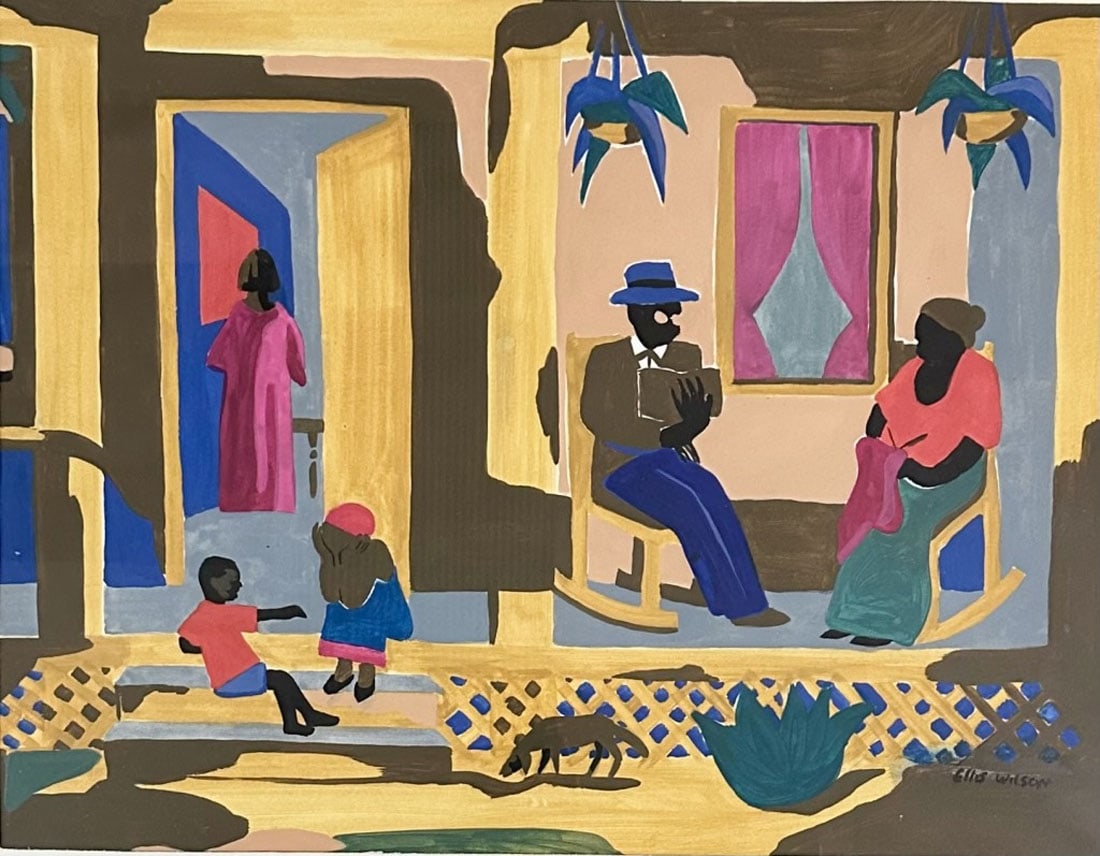 ELLIS WILSON OIL ON PAPER (1899-1977) (1 of 3)