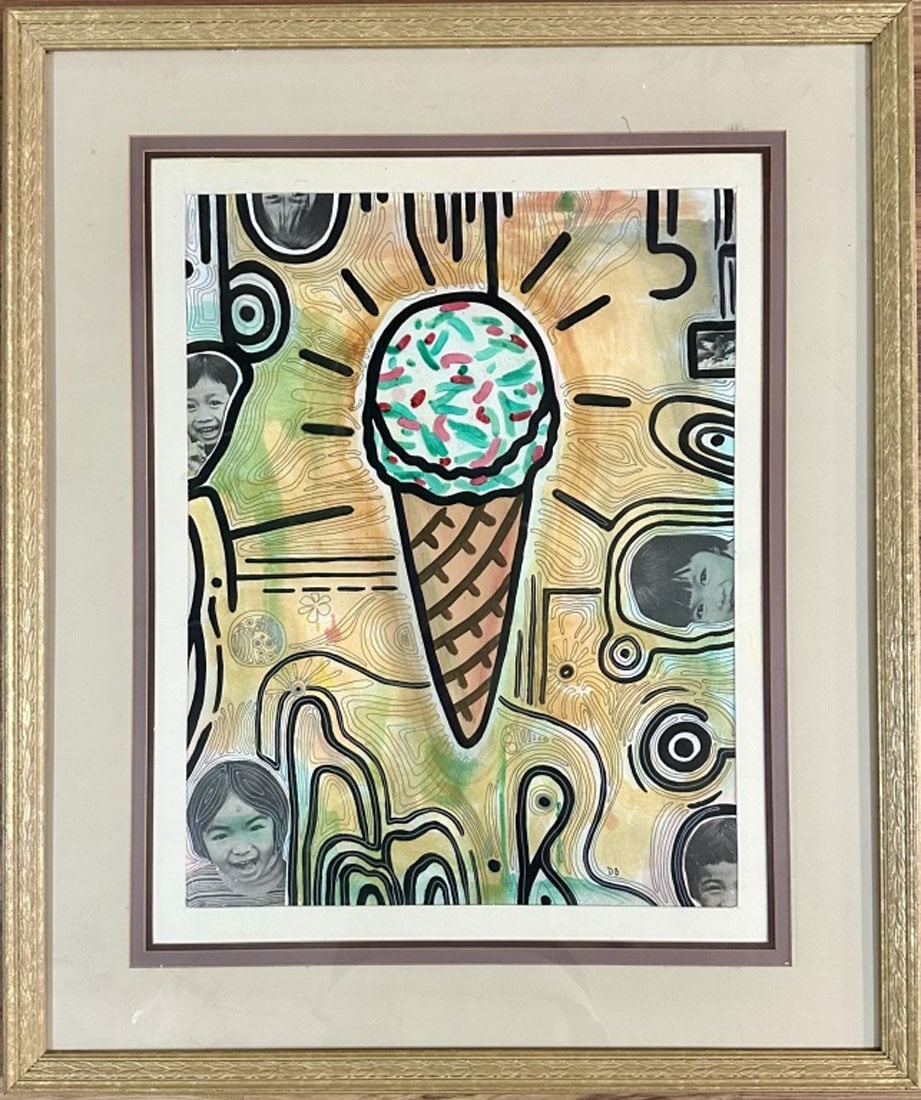 DONALD BAECHLER MIXED MEDIA PAINTING (AMERICAN) (1 of 3)