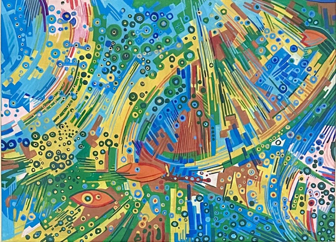 LYNNE DREXLER ABSTRACT OIL ON PAPER (AMERICAN) (1 of 4)