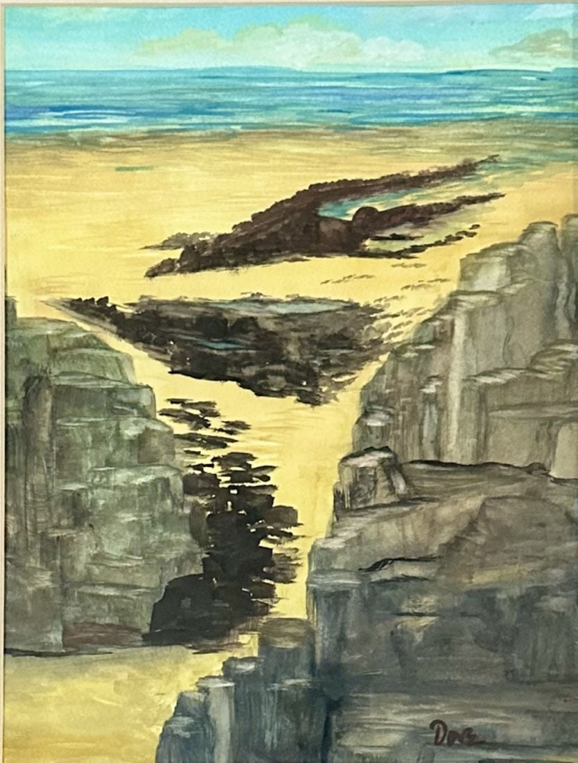 ARTHUR DOVE WATERCOLOR ON PAPER: Arthur Dove, no coa, private collection, medium: watercolor, measurements:17"WX21"H framed, ok condition Biography: Arthur Garfield Dove was an American artist. An early American modernist, he is ofte