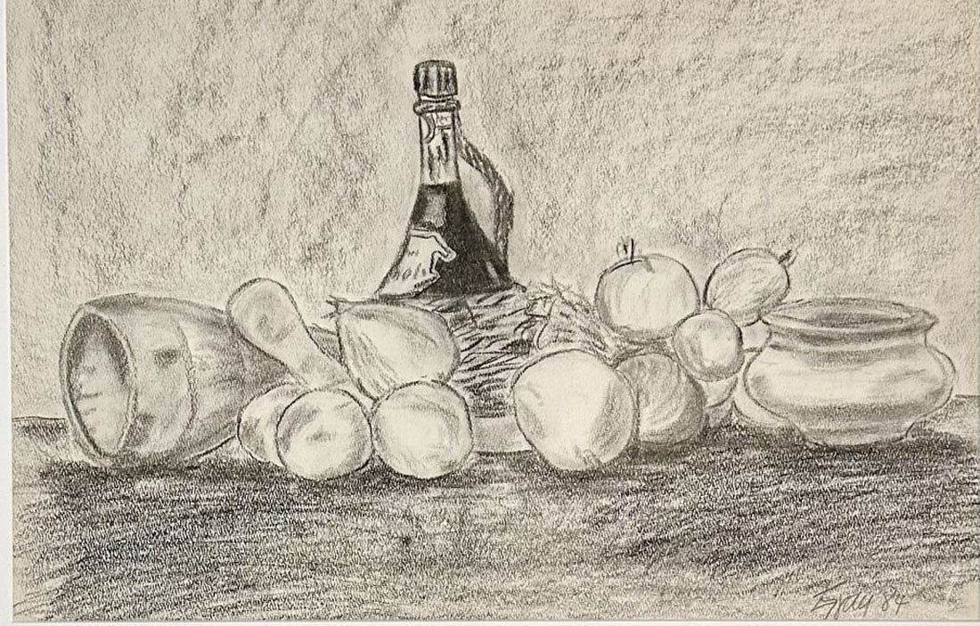 ENRIQUE GRAU CHARCOAL ON PAPER: Enrique Grau, no coa, private collection, medium: charcoal, measurements: 25"HX34"W framed, good condition Biography: Enrique Grau was a Colombian artist best known for his depictions of Amerindian an