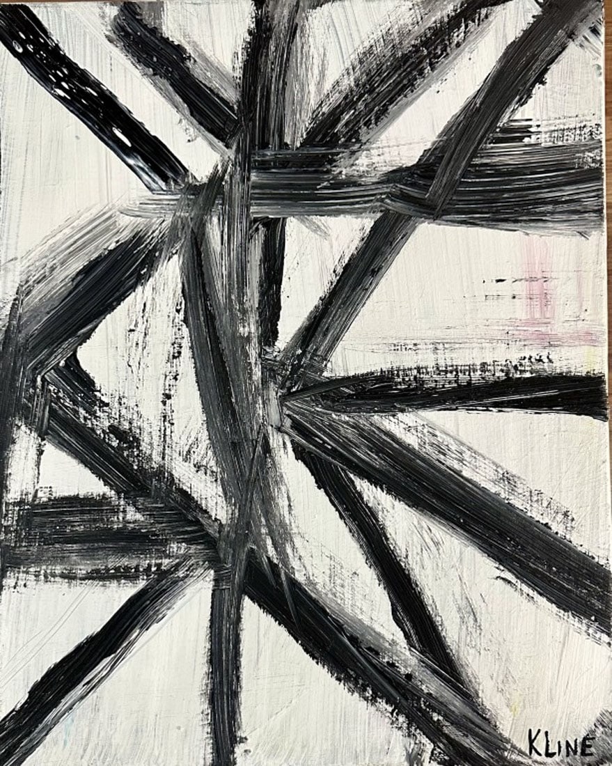 FRANZ KLINE OIL ON CANVAS: Franz Kline, no coa, private collection, medium: oil, measurements: 16"wx20"h no frame, good condition Biography: Franz Kline was an American painter. He is associated with the Abstract Expressionist