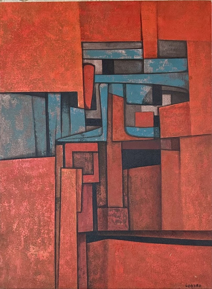 GUNTHER GERZSO OIL ON CANVAS: Gunther Gerzso, no coa, private collection, medium: oil, measurements: 30"WX40"H no frame, good condition Biography: Gunther Gerzso was a Mexican painter, designer and director and screenwriter for fi