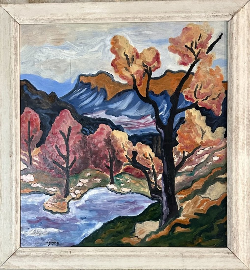 JOHN GOODWIN LYMAN OIL ON BOARD: John Goodwin Lyman, no coa, private collection, medium: oil, measurements: 29"W X31"H framed Biography: John Goodwin Lyman was an American-born Canadian modernist painter active largely in Montreal, Q