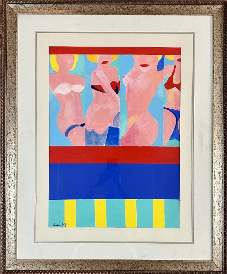 PAULINE BOTY OIL ON PAPER POP ART: Pauline Boty, no coa, private collection, medium: oil, measurements: 36"wx44"h framed, mint condition Biography: Pauline Boty was a British painter and co-founder of the 1960s' British Pop art movemen