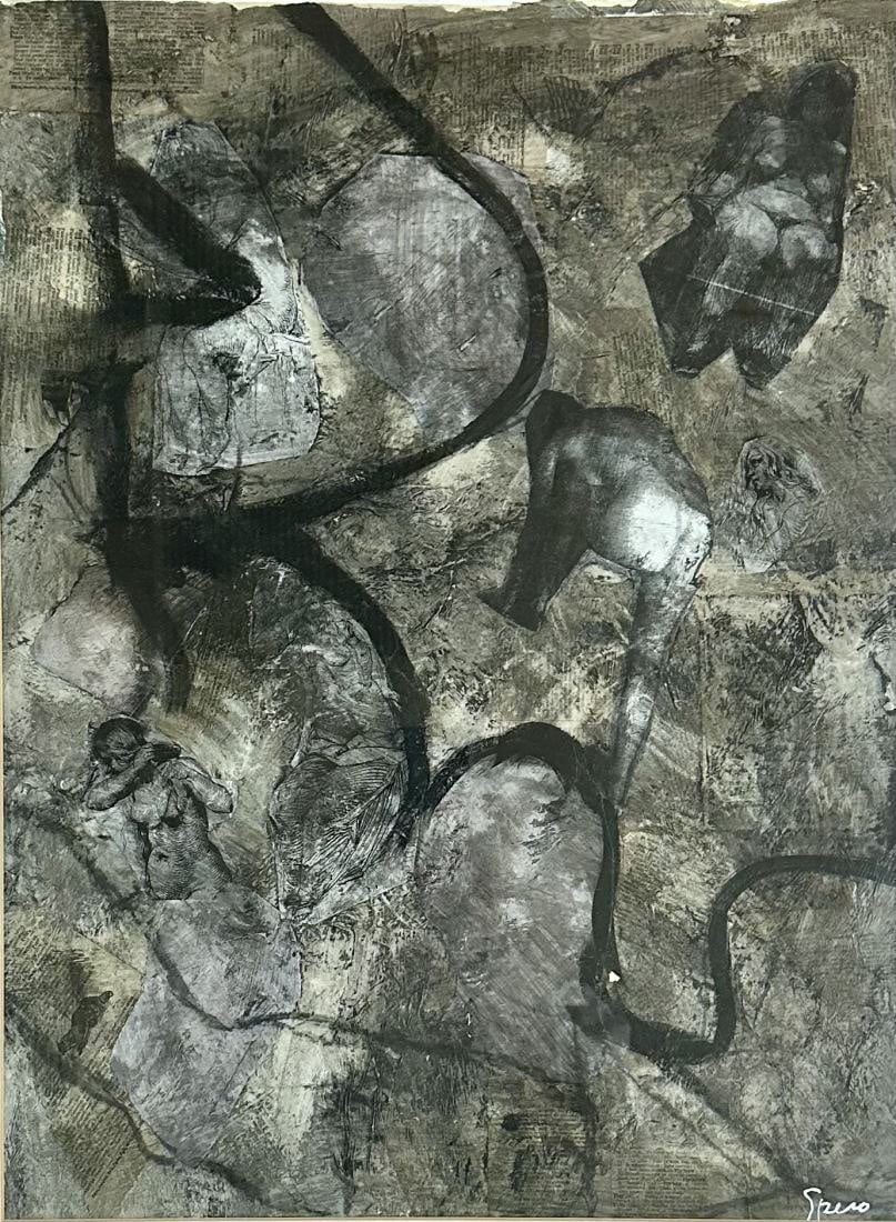 NANCY SPERO OIL COLLAGE ON PAPER (1 of 3)