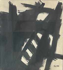 FRANZ KLINE OIL ON PAPER ABSTRACT