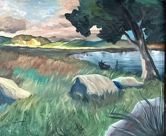 WILLIAM LANGSON LATHROP OIL ON BOARD