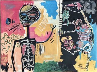 JEAN MICHEL BASQUIAT OIL ON CANVAS