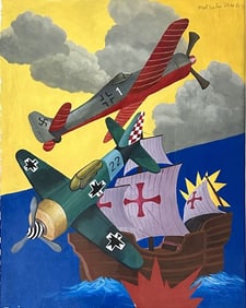 MALCOLM MORLEY WATERCOLOR ON PAPER