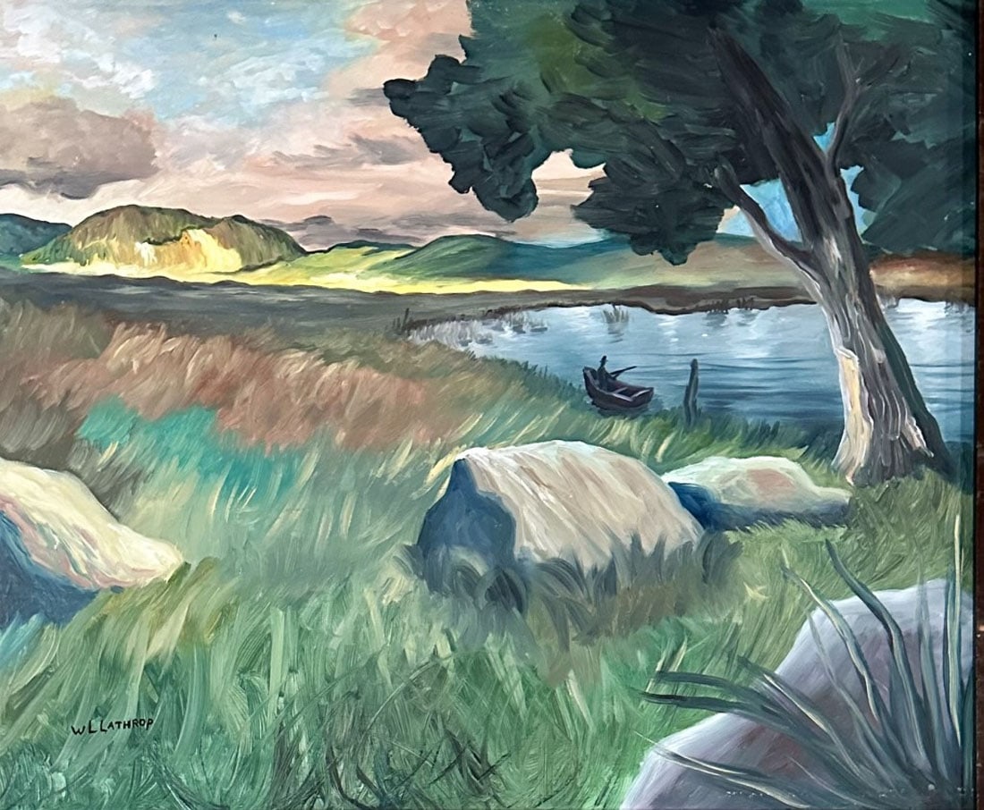 WILLIAM LANGSON LATHROP OIL IMPRESSIONIST PAINTING (1 of 4)