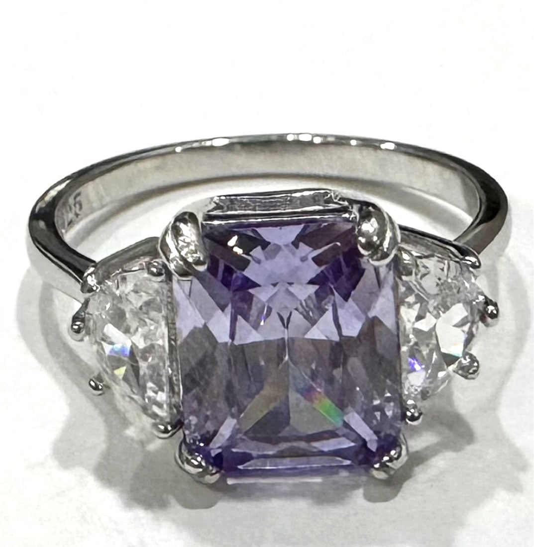 GORGEOUS 6CT AMETHYST CZ COCKTAIL RING (1 of 1)